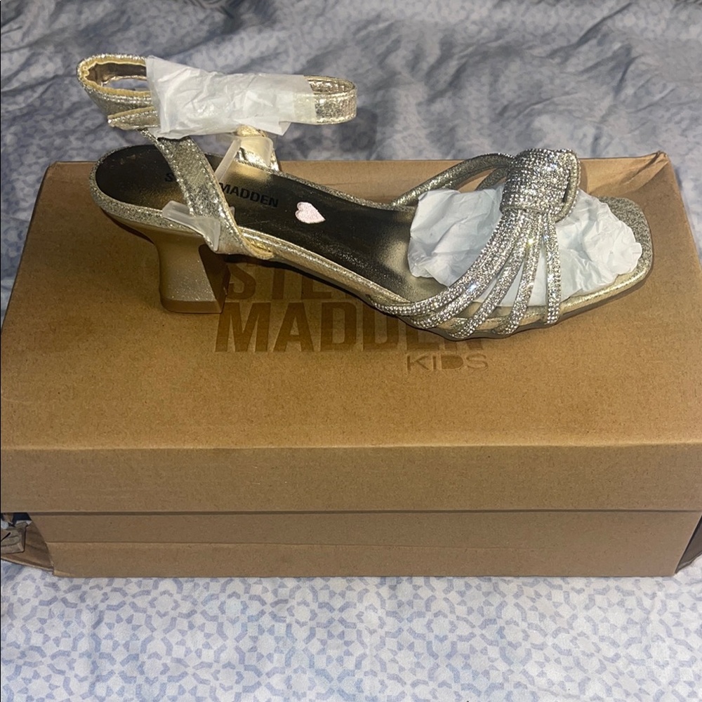 Steve Madden Girls Silver Heeled Sandals